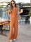 Nova Cotton & Linen Pants Set - Orange