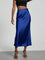 Arden Asymmetrical Wrap Loungewear Skirt - Blue