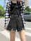 Mira Distressed Denim Mini Skirt - Black