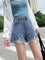 Mira Distressed Denim Mini Skirt - Blue