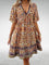 Saylor - Bohemian Paisley Print V Neck Summer Dress - Yellow