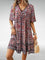 Saylor - Bohemian Paisley Print V Neck Summer Dress - Red