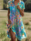 Taylor™ Vintage Boho V-Neck Dress - Light Blue