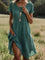 Taylor™ Vintage Boho V-Neck Dress - Green