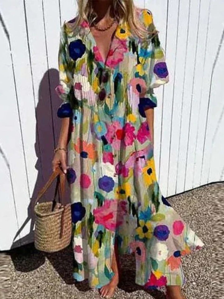 Cassidy - Boho Beauty Puff Sleeve Maxi Dress