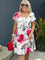 Lyra - Graceful Floral Elegance Dress - Red