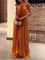 Mira - Chic Pleated Halter Neck Maxi Dress - Orange