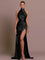 Livia | Sleek Slit Gown - Black