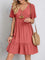Audrey - Trendy Boho Ruffle Hem Mini Dress - Red (Almost sold out)