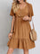 Audrey - Trendy Boho Ruffle Hem Mini Dress - Brown