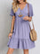 Audrey - Trendy Boho Ruffle Hem Mini Dress - Purple