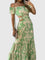 Arden - Elegant Irregular Grain Cut-Out Style Midi Dress - Green