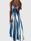 Ariella - Chic Sleeveless Striped Maxi Dress - Blue