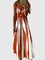 Ariella - Chic Sleeveless Striped Maxi Dress - Orange