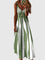 Ariella - Chic Sleeveless Striped Maxi Dress - Light Green