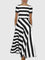 Madeline - Vonda Striped Off-Shoulder Maxi Dress - Black