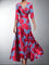 Zoe - Classic Floral V-Neck Maxi Dress - Red