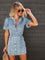 Chloe Belted Button-Up Denim Mini Dress - Blue