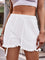 Ellie High-Waist Drawstring Denim Shorts - White