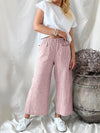 Evie Striped High-Waist Wide-Leg Linen Pants