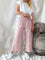 Evie Striped High-Waist Wide-Leg Linen Pants - Pink