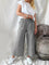 Evie Striped High-Waist Wide-Leg Linen Pants - Black
