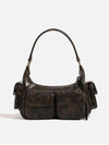 Verona Vintage Vegan Leather Multi-Pocket Shoulder Bag
