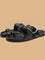 Akaso Vegan Leather Strap Sandals - Black