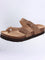 Orado Suede Cork Slide Sandals - Beige