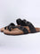 Orado Suede Cork Slide Sandals - Black