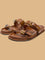 Akaso Vegan Leather Strap Sandals - Brown