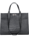 Nora Crocodile-Embossed Leather Tote Bag
