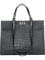 Nora Crocodile-Embossed Leather Tote Bag - Black