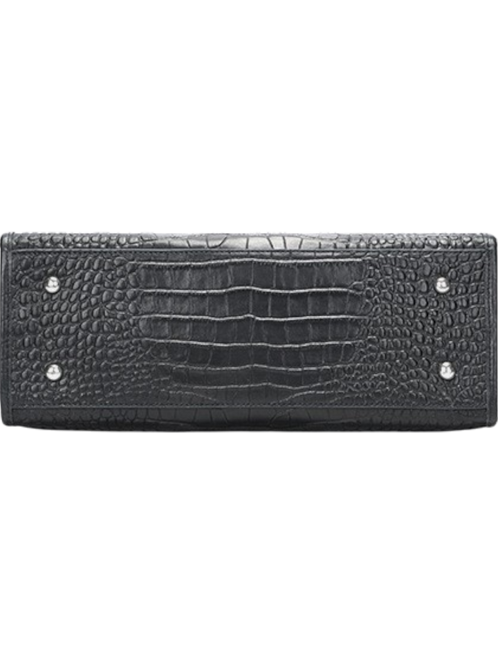 Nora Crocodile-Embossed Leather Tote Bag