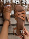 Vivara Roman Elastic Cross-Strap Sandals