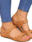 Marvelle Open-Toe Velcro with Wedge Heel Sandals - Brown