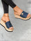 Vivara Summer Wedge Open-Toe Sandals - Blue