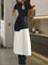 Bianca Faux Leather Midi Skirt - BlackWhite