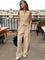 Nova Cotton & Linen Pants Set - Khaki