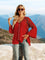 Celeste Floral Lace Top - Red
