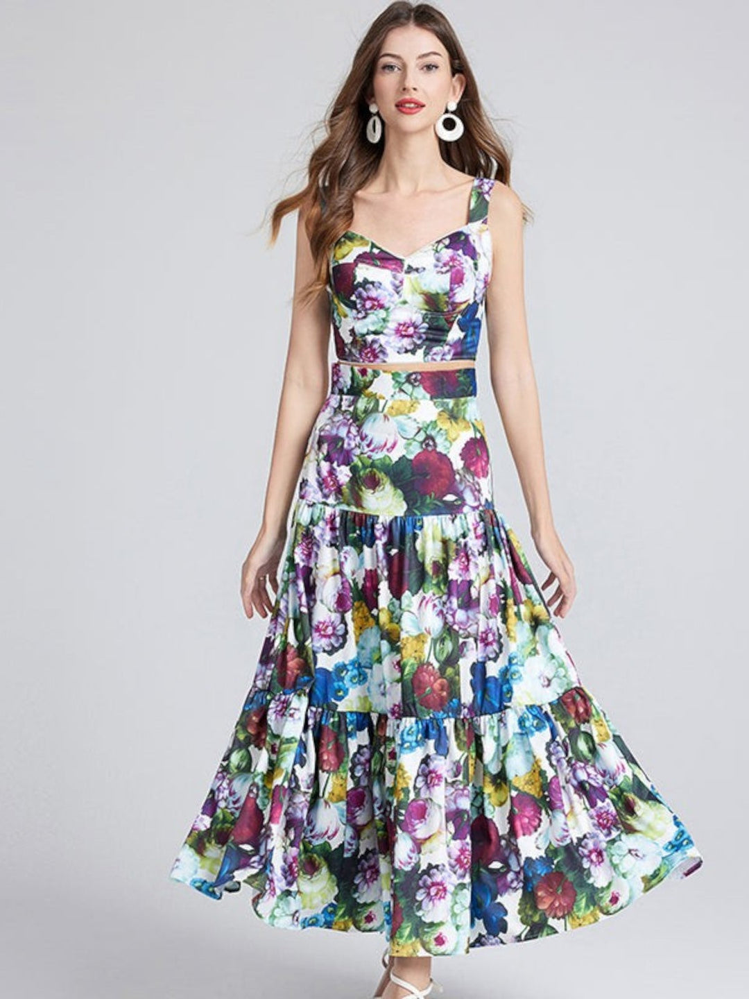 Lily Blooming Tiered Split Maxi Dress