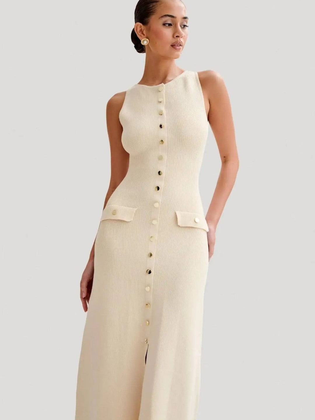 Sophie Button Knit Midi Dress