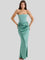 Lara Satin Crepe Strapless Evening Gown - Blue