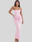 Lara Satin Crepe Strapless Evening Gown - Pink