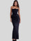 Lara Satin Crepe Strapless Evening Gown - Black