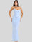 Isla Satin Crepe Corset Evening Gown - Blue