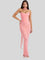 Isla Satin Crepe Corset Evening Gown - Pink