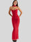 Isla Satin Crepe Corset Evening Gown - Red
