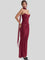 Isla Satin Crepe Corset Evening Gown - Burgundy