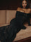 Freya Lace Off-Shoulder Maxi Dress - Black